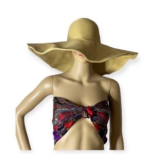 D&Y Natural Wide Brim Floppy Straw Hat
